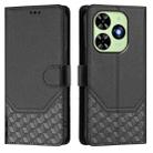 For Tecno Spark Go 2024 4G Honeycomb Embossing RFID Leather Phone Case(Black) - 2