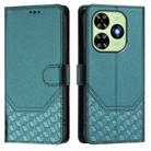 For Tecno Spark Go 2024 4G Honeycomb Embossing RFID Leather Phone Case(Peacock Green) - 2