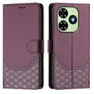 For Tecno Spark Go 2024 4G Honeycomb Embossing RFID Leather Phone Case(Violet) - 2