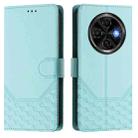 For Tecno Spark 30C Honeycomb Embossing RFID Leather Phone Case(Mint Green) - 2