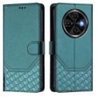 For Tecno Spark 30C Honeycomb Embossing RFID Leather Phone Case(Peacock Green) - 2