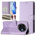 For Tecno Spark 30C Honeycomb Embossing RFID Leather Phone Case(Light Purple) - 1