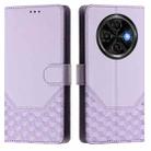 For Tecno Spark 30C Honeycomb Embossing RFID Leather Phone Case(Light Purple) - 2