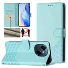 For Tecno Spark Go 1 / Spark Go 2025 Honeycomb Embossing RFID Leather Phone Case(Mint Green) - 1