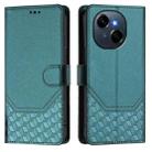 For Tecno Spark Go 1 / Spark Go 2025 Honeycomb Embossing RFID Leather Phone Case(Peacock Green) - 2