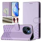 For Tecno Spark Go 1 / Spark Go 2025 Honeycomb Embossing RFID Leather Phone Case(Light Purple) - 1