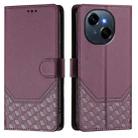 For Tecno Spark Go 1 / Spark Go 2025 Honeycomb Embossing RFID Leather Phone Case(Violet) - 2