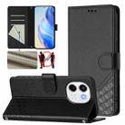 For Tecno Spark 30 5G Honeycomb Embossing RFID Leather Phone Case(Black) - 1