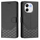 For Tecno Spark 30 5G Honeycomb Embossing RFID Leather Phone Case(Black) - 2