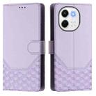 For Tecno Spark 30 5G Honeycomb Embossing RFID Leather Phone Case(Light Purple) - 2