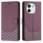 For Tecno Spark 30 5G Honeycomb Embossing RFID Leather Phone Case(Violet) - 2