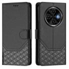 For Tecno Spark 30C 5G / Pop 9 5G Honeycomb Embossing RFID Leather Phone Case(Black) - 2