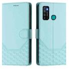 For Tecno Camon 15 / 15 Air Honeycomb Embossing RFID Leather Phone Case(Mint Green) - 2