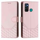 For Tecno Camon 15 / 15 Air Honeycomb Embossing RFID Leather Phone Case(Pink) - 2