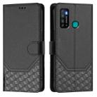 For Tecno Camon 15 / 15 Air Honeycomb Embossing RFID Leather Phone Case(Black) - 2