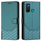 For Tecno Camon 15 / 15 Air Honeycomb Embossing RFID Leather Phone Case(Peacock Green) - 2