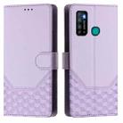 For Tecno Camon 15 / 15 Air Honeycomb Embossing RFID Leather Phone Case(Light Purple) - 2