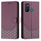 For Tecno Camon 15 / 15 Air Honeycomb Embossing RFID Leather Phone Case(Violet) - 2
