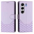 For Tecno Camon 40 4G Honeycomb Embossing RFID Leather Phone Case(Light Purple) - 2
