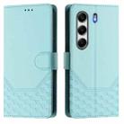 For Tecno Camon 40 Pro 4G Honeycomb Embossing RFID Leather Phone Case(Mint Green) - 2