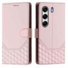 For Tecno Camon 40 Pro 4G Honeycomb Embossing RFID Leather Phone Case(Pink) - 2