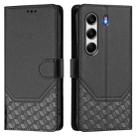 For Tecno Camon 40 Pro 4G Honeycomb Embossing RFID Leather Phone Case(Black) - 2