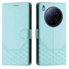 For Tecno Camon 40 Premier Honeycomb Embossing RFID Leather Phone Case(Mint Green) - 2