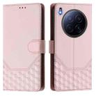 For Tecno Camon 40 Premier Honeycomb Embossing RFID Leather Phone Case(Pink) - 2