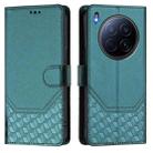 For Tecno Camon 40 Premier Honeycomb Embossing RFID Leather Phone Case(Peacock Green) - 2