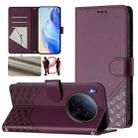 For Tecno Camon 40 Premier Honeycomb Embossing RFID Leather Phone Case(Violet) - 1