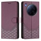 For Tecno Camon 40 Premier Honeycomb Embossing RFID Leather Phone Case(Violet) - 2