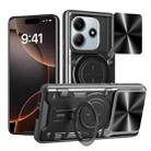 For Redmi Note 14 5G CD Texture Sliding Camshield Magnetic Holder Phone Case(Black) - 1