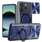 For Redmi Note 14 4G 164.48mm CD Texture Sliding Camshield Magnetic Holder Phone Case(Blue) - 1