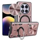 For Redmi Note 14 Pro 4G CD Texture Sliding Camshield Magnetic Holder Phone Case(Rose Gold) - 1