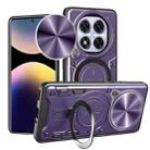 For Redmi Note 14 Pro 4G CD Texture Sliding Camshield Magnetic Holder Phone Case(Purple) - 1