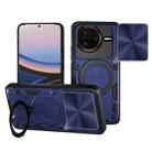 For Redmi K80 Pro CD Texture Sliding Camshield Magnetic Holder Phone Case(Blue) - 1