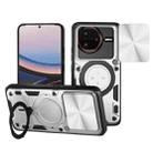 For Redmi K80 Pro CD Texture Sliding Camshield Magnetic Holder Phone Case(Silver) - 1