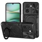 For Redmi A5 4G 171.7mm CD Texture Sliding Camshield Magnetic Holder Phone Case(Black) - 1
