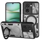 For Redmi A5 4G 171.7mm CD Texture Sliding Camshield Magnetic Holder Phone Case(Silver) - 1