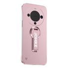 For Huawei Mate 60 Pro+ Baking Varnish 360 Rotate Holder No Frame PC Phone Case(Pink) - 1