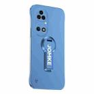 For Huawei P50 Baking Varnish 360 Rotate Holder No Frame PC Phone Case(Blue) - 1