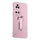 For Huawei P50 Baking Varnish 360 Rotate Holder No Frame PC Phone Case(Pink) - 1