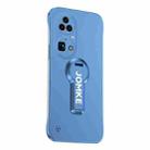 For Huawei P50 Pro Baking Varnish 360 Rotate Holder No Frame PC Phone Case(Blue) - 1