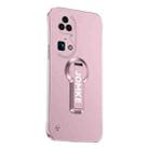 For Huawei P50 Pro Baking Varnish 360 Rotate Holder No Frame PC Phone Case(Pink) - 1