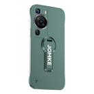 For Huawei P60 Pro Baking Varnish 360 Rotate Holder No Frame PC Phone Case(Green) - 1