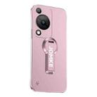 For Huawei Enjoy 70 Baking Varnish 360 Rotate Holder No Frame PC Phone Case(Pink) - 1