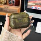 For AirPods Pro Retro Oil Leather Bluetooth Earphones Protective Case(Army Green) - 1