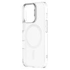 For iPhone 16 Pro Max ZGA Magsafe Clear PC Tempered Glass Phone Case(Frosted White) - 1