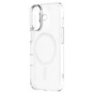 For iPhone 16 ZGA Magsafe Clear PC Tempered Glass Phone Case(Frosted White) - 1