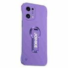 For OPPO Find X5 Baking Varnish 360 Rotate Holder No Frame PC Phone Case(Purple) - 1